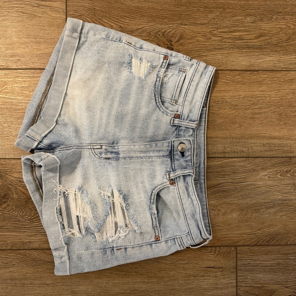 American Eagle Outfitters Blue Jean Shorts Distressed Cut-Off
